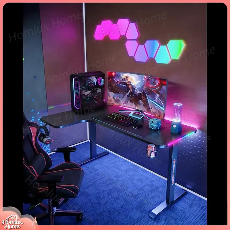 Grand bureau de jeu en forme d - Desk Setup L Shaped avis et prix