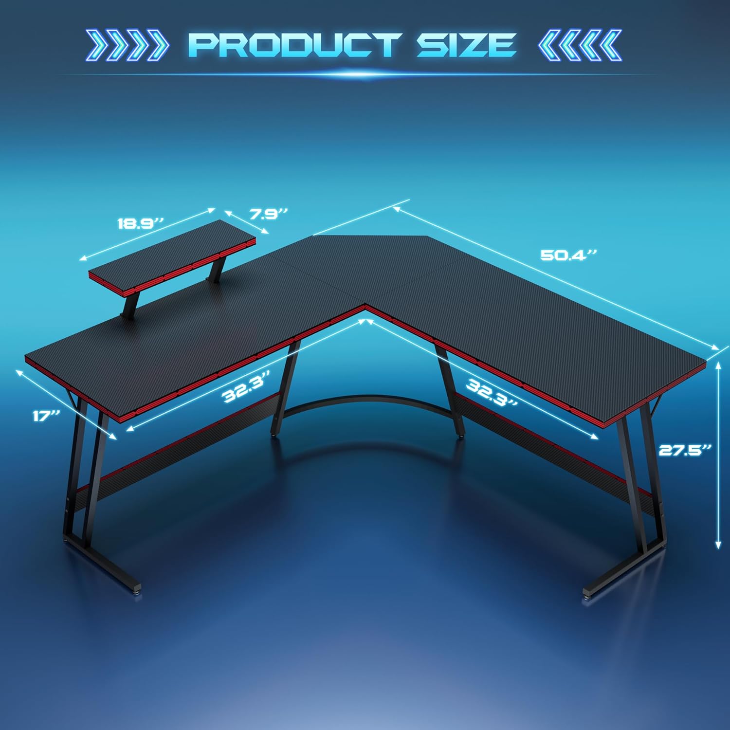 Bureau de jeu en forme de L ré - Setup Desk Monitor avis et prix